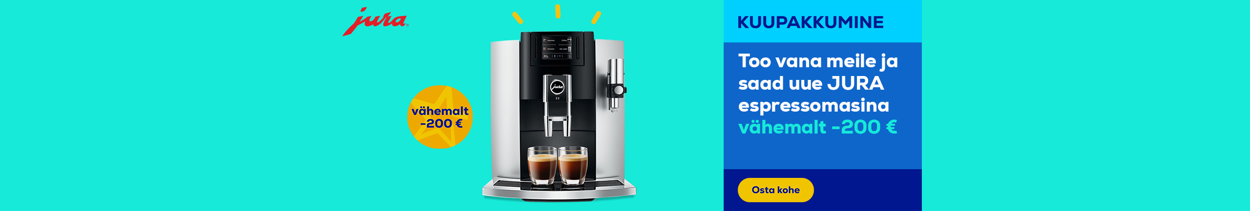 Trade in your old coffee machine and get at least 200 € off a new JURA machine