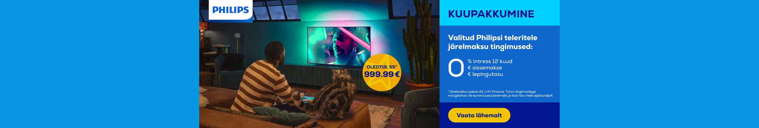 0% hire-purchase interest for 12 months for selected Philips TVs