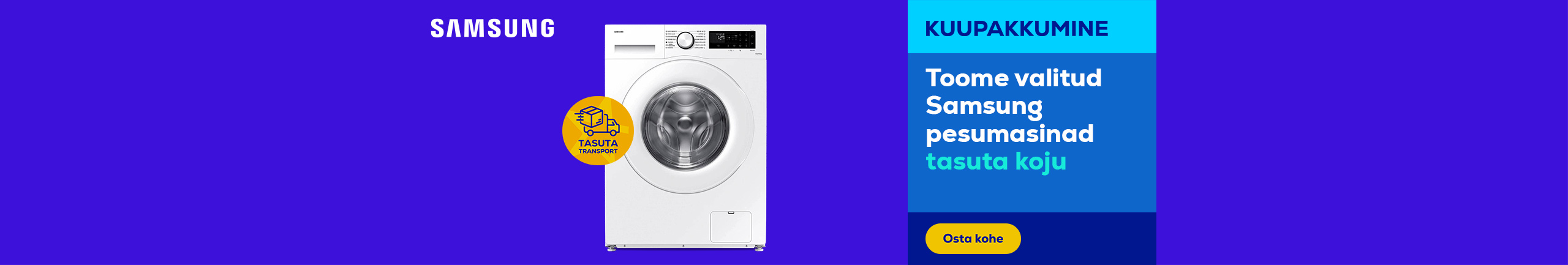 Free delivery for selected Samsung washers