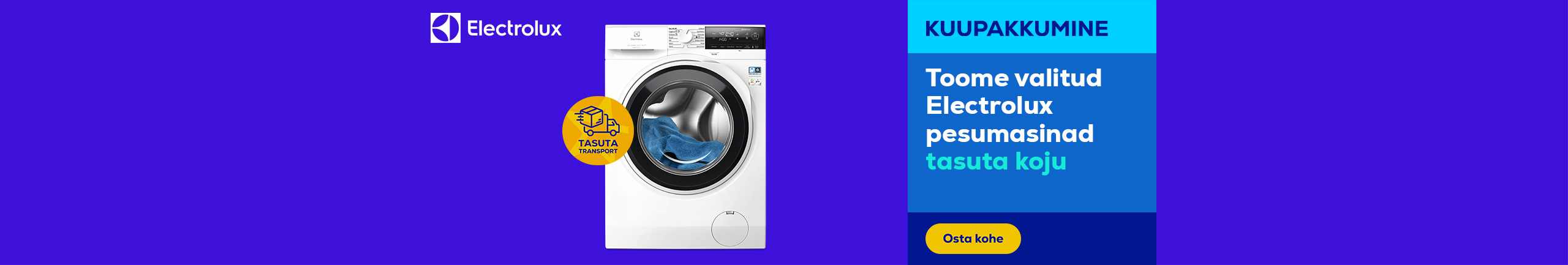 Free delivery for selected Electrolux washers