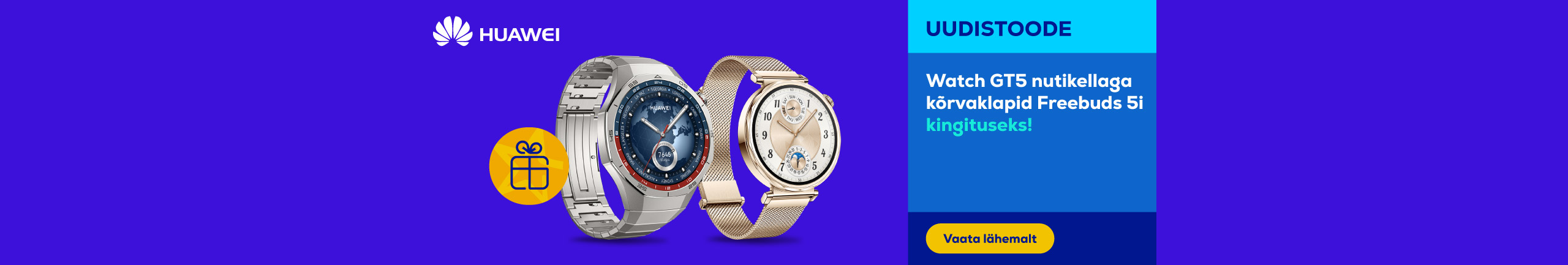 Buy a new Huawei Watch GT5 smartwatch and get Freebuds 5i as a gift!