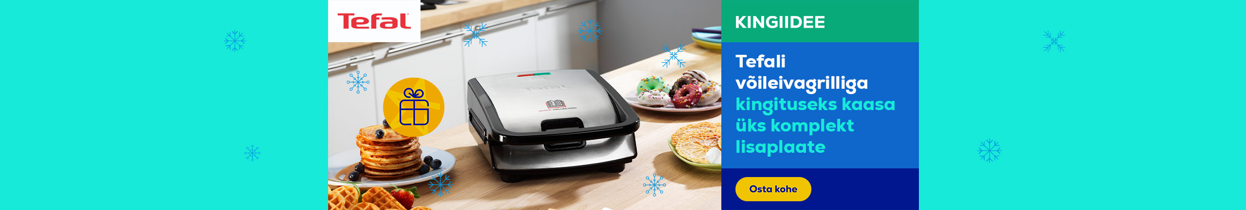 Buy Tefal snack collection and receive one set of extra plates as a gift