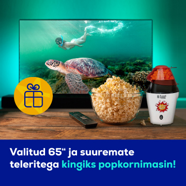 Get a popcorn machine as a gift with selected 65" and bigger TV-s!