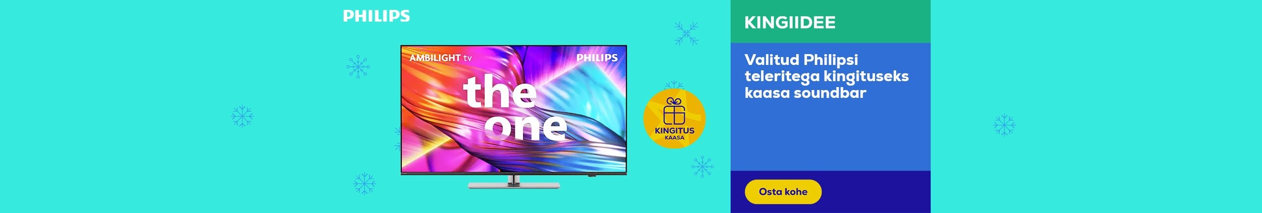 Buy seleced Philips TV and receive a soundbar as a gift