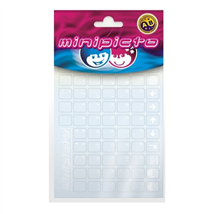 Minipicto, EST, white - Keyboard Stickers KB-EE-UNI01-CLRWHITE
