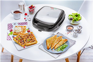 Tefal Snack Time, 700 W, black/inox - Sandwich and waffle maker