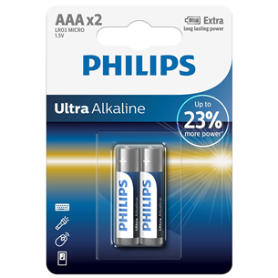 2 x Patarei Philips LR03E AAA Ultra Alkaline LR03E2B/10
