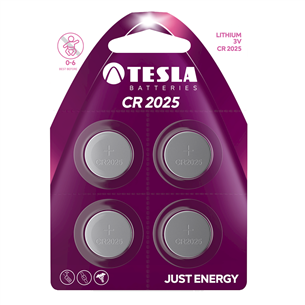 Tesla, CR2025, 4 pcs - Battery TESLA-CR2025LI4