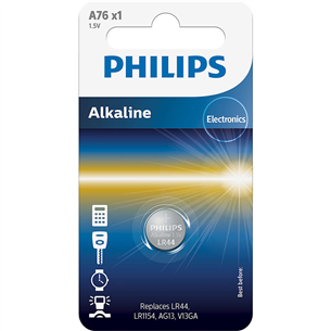 Philips Alkaline, LR44, 1,5 В - Батарейка A76/01B