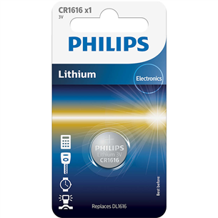 Philips Lithium, CR1616, 3 В - Батарейка CR1616/00B