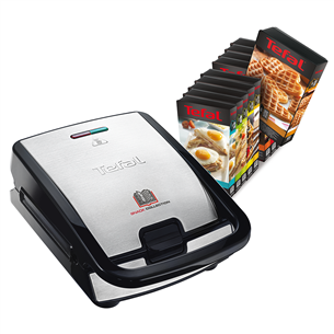 Tefal Snack Collection, 700 W, black/inox - Sandwich toaster with removable plates SW852D12