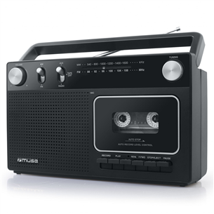 Muse, FM, черный - Радио с кассетным магнитофоном M-152RC
