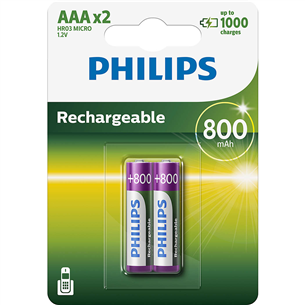 Philips, AAA, 2 шт. - Аккумуляторные батарейки R03B2A80/10