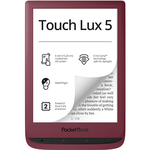 PocketBook Touch Lux 5, 6", 8 GB, punane - E-luger