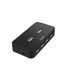 Hama USB Hub, 7 liidest, USB 2.0, must - USB jagaja 00200123