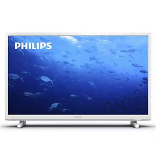 Philips, 24", HD, LED LCD, feet stand, white - TV
