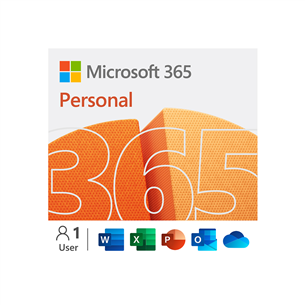 Microsoft 365 Personal, 12 kuu tellimus, 1 kasutaja / 5 seadet, 1 TB OneDrive, ENG QQ2-01399