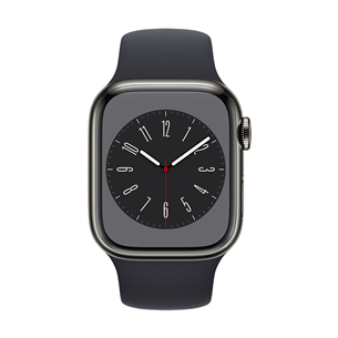 Apple Watch Series 8 GPS + Cellular, Sport Band, 41mm, grafiit roostevaba teras / tumehall - Nutikell