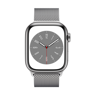 Apple Watch Series 8 GPS + Cellular, Milanese Loop, 41mm, hõbedane roostevaba teras - Nutikell