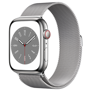 Apple Watch Series 8 GPS + Cellular, Milanese Loop, 45mm, hõbedane roostevaba teras - Nutikell MNKJ3EL/A