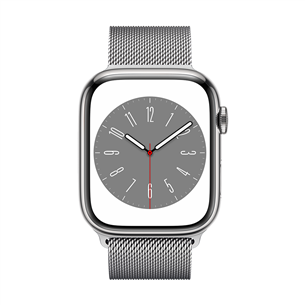 Apple Watch Series 8 GPS + Cellular, Milanese Loop, 45mm, hõbedane roostevaba teras - Nutikell