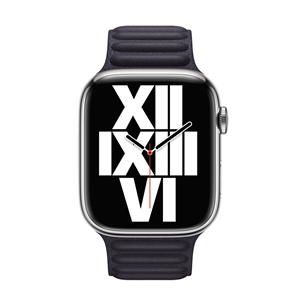 Apple Watch 45 мм, Leather Link, S/M, черный - Сменный ремешок