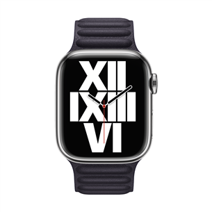Apple Watch 45 мм, Leather Link, S/M, черный - Сменный ремешок