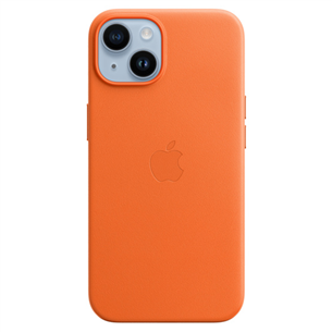 Apple iPhone 14 Leather Case with MagSafe, oranž - Nahkümbris MPP83ZM/A