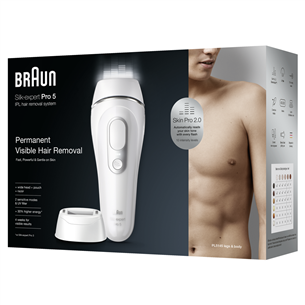 Braun Silk-expert Pro 5, white - IPL Hair removal device for men, PL5145