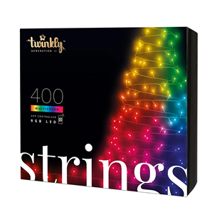 Twinkly Strings, 400 LED, IP44, 32 m, black - Smart Christmas Lights TWS400STP-BEU