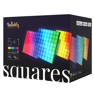 Twinkly Squares, 6 panels, IP20, black - Smart Light Wall Panels Starter Kit