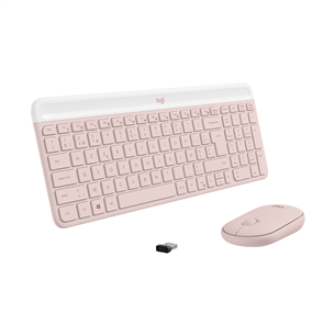 Logitech Slim Combo MK470, US, roosa - Juhtmevaba klaviatuur + hiir 920-011322