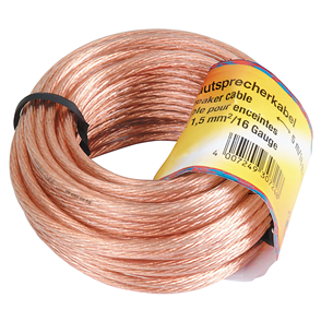 Hama Loudspeaker cable, 2 x 1,5mm, 10m, vask - Kõlarikaabel 00205142