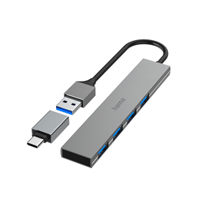 Hama USB Hub, 4x USB 3.2 Gen 1, USB-C adapter, hall - USB jagaja 00200141