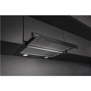 Hisense, width 60 cm, 450 m³/h, black - Built-in cooker hood