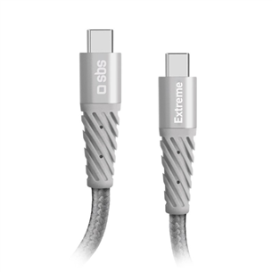 SBS Extreme Charging Cable, USB-C - USB-C, 1,5 m, hall - Kaabel TECABLEUNRELTCCK
