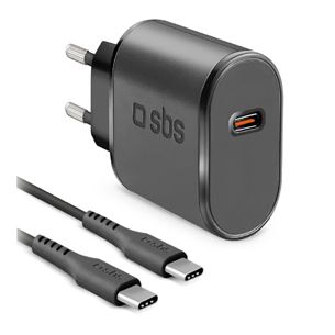 SBS Wall Charger Kit, USB-C, 15 W, must - Vooluadapter TEKITTRTC15W