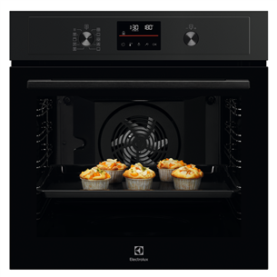 Electrolux SteamBake 600, 72 L, pürolüütiline puhastus, must - Integreeritav ahi EOD4P57H