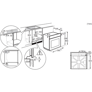 Electrolux SteamBake 600, 72 L, pürolüütiline puhastus, must - Integreeritav ahi