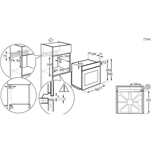 Electrolux SteamBake 600, 72 L, pürolüütiline puhastus, must - Integreeritav ahi