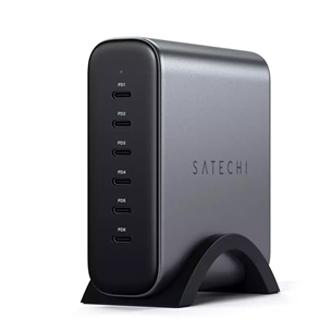 Satechi GaN, 200 W, 6x USB-C, tumehall - Laadimisjaam ST-C200GM-EU