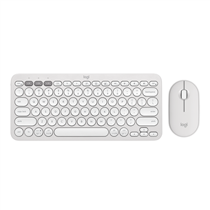 Logitech Pebble 2 Combo, US, valge - Juhtmevaba klaviatuur ja hiir 920-012240