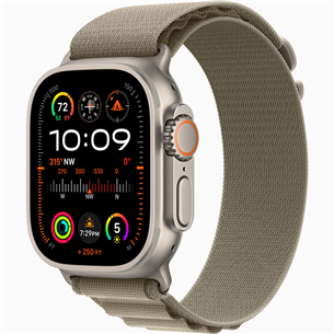 Apple Watch Ultra 2, 49 mm, Alpine Loop, Medium, roheline - Nutikell MREY3EL/A