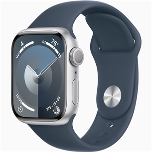 Apple Watch Series 9 GPS, 41 mm, Sport Band, S/M, hõbe/sinine - Nutikell MR903ET/A