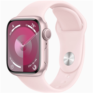 Apple Watch Series 9 GPS, 41 mm, Sport Band, S/M, roosa - Nutikell MR933ET/A