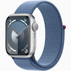 Apple Watch Series 9 GPS, 41 mm, Sport Loop, hõbe/sinine - Nutikell MR923ET/A