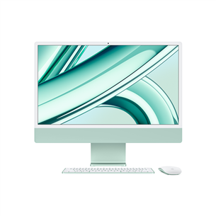 Apple iMac 24" (2023), M3 8C/10C, 8 GB, 256 GB, Touch ID, RUS, roheline - Kõik-ühes lauaarvuti MQRN3RU/A
