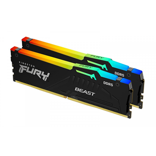 Kingston Fury Beast, 64 GB, DDR5-5200, Kit2, RGB - RAM mälu KF552C40BBAK2-64