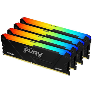 Kingston Fury Beast, 64 GB, DDR4-3600, Kit4, RGB - RAM mälu