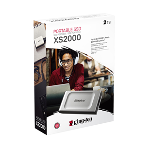 Kingston XS2000, 2 ТБ, серебристый - Внешний накопитель SSD